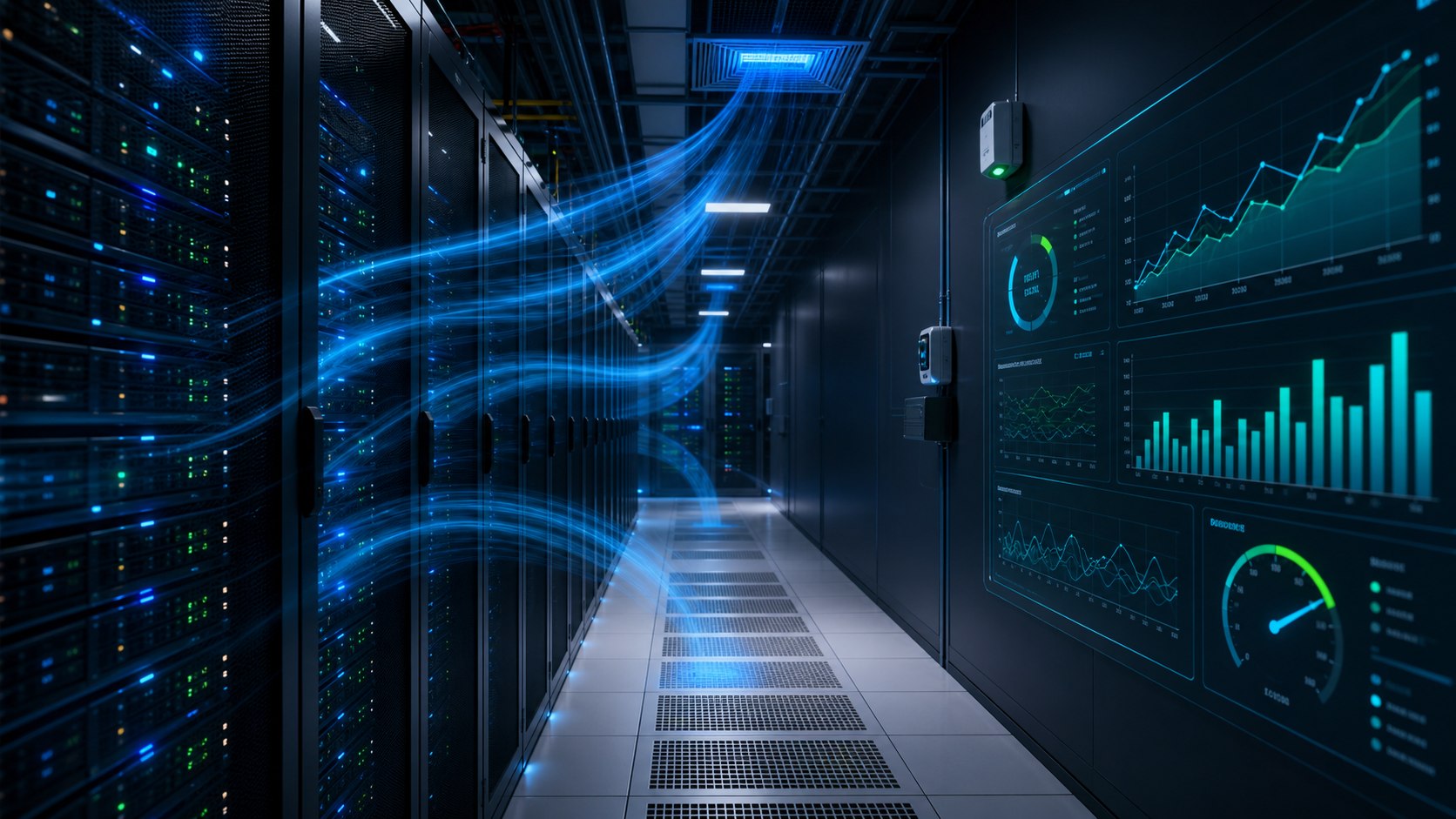 Rechenzentrumskühlung, Serverracks, Luftführung und kritische IT-Infrastruktur